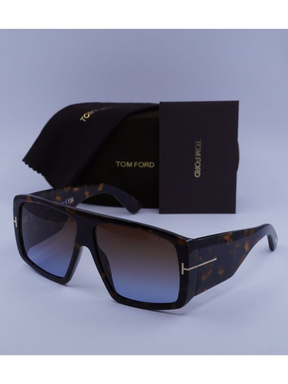 Tom Ford FT1036 56F Raven Aviator Sunglasses - Havana / Brown